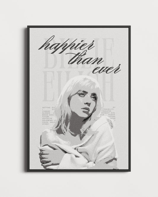 Billie Eilish Happier Than Ever Vintage Poster