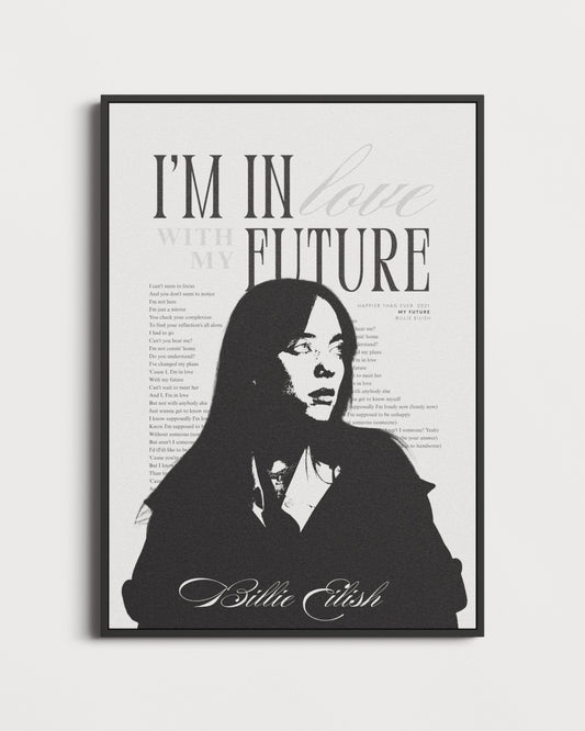 Billie Eilish My Future Vintage Lyric Poster