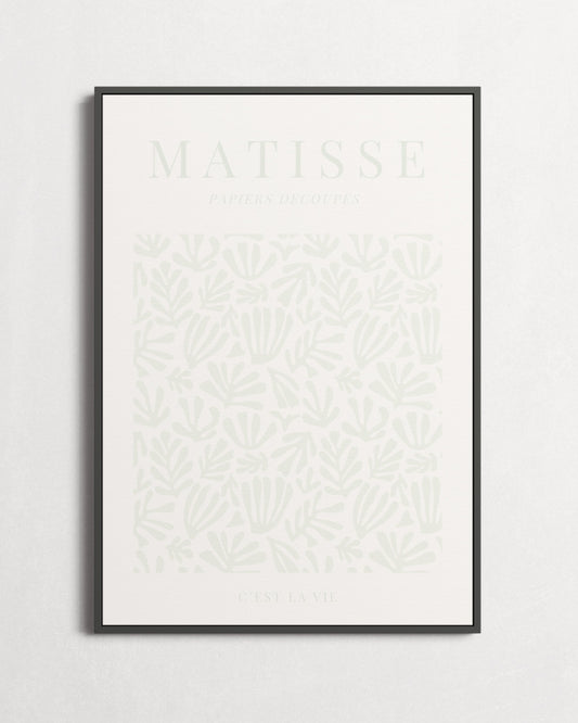 Framed artwork with text on a white background