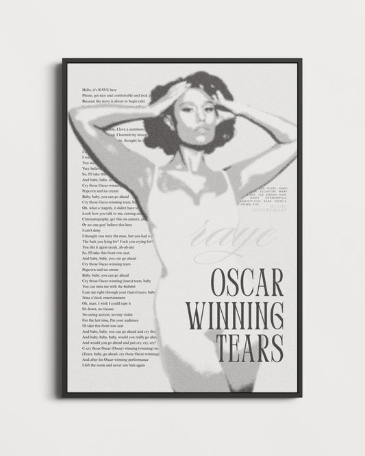 Raye Oscar Winning Tears Vintage Lyric Poster