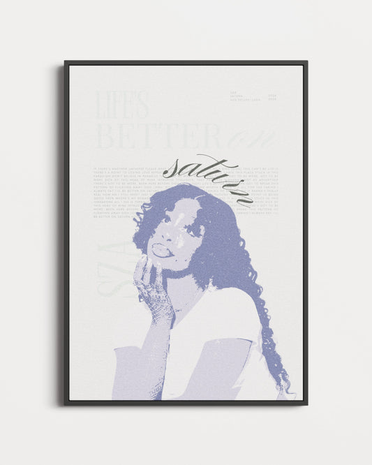 Sza Saturn Vintage Lyric Poster