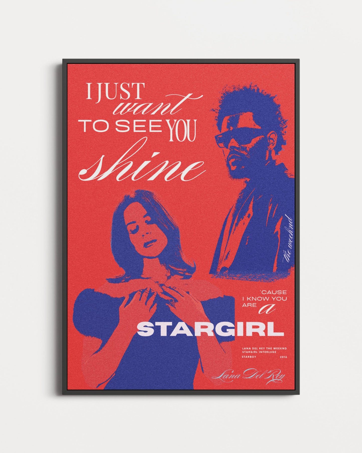 The Weeknd and Lana Del Rey Stargirl Vintage Lyric Poster