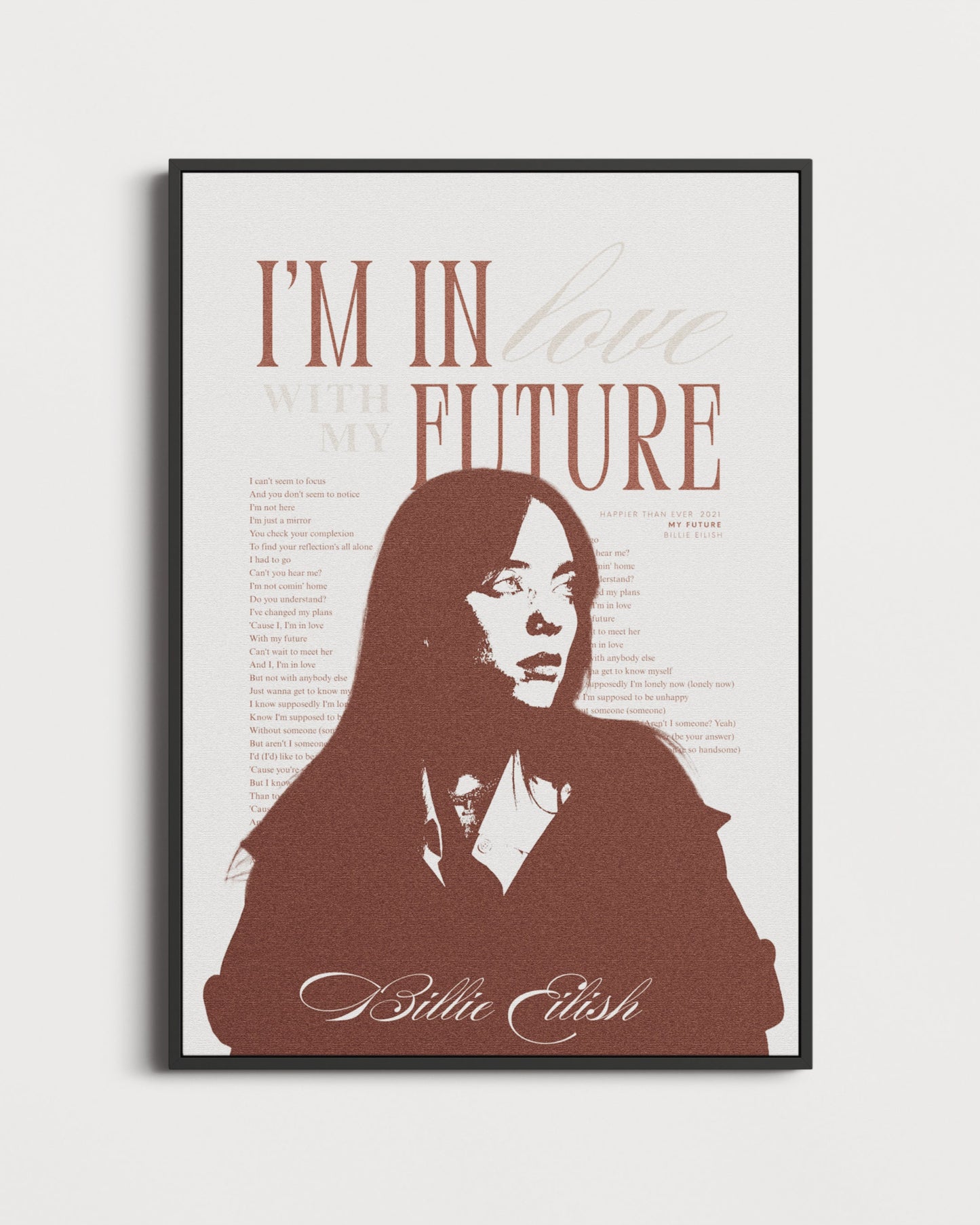 Billie Eilish My Future Vintage Lyric Poster