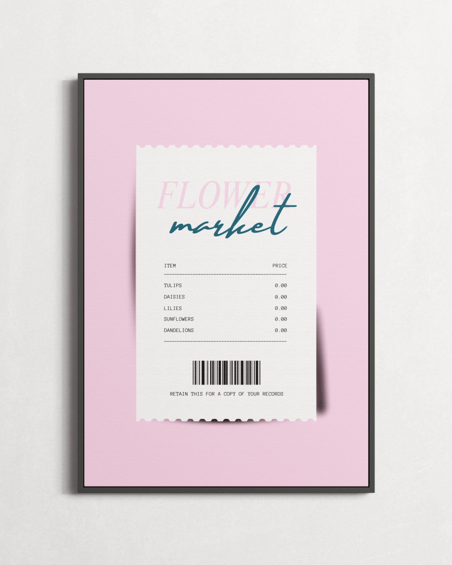 Flower Market Receipt Print