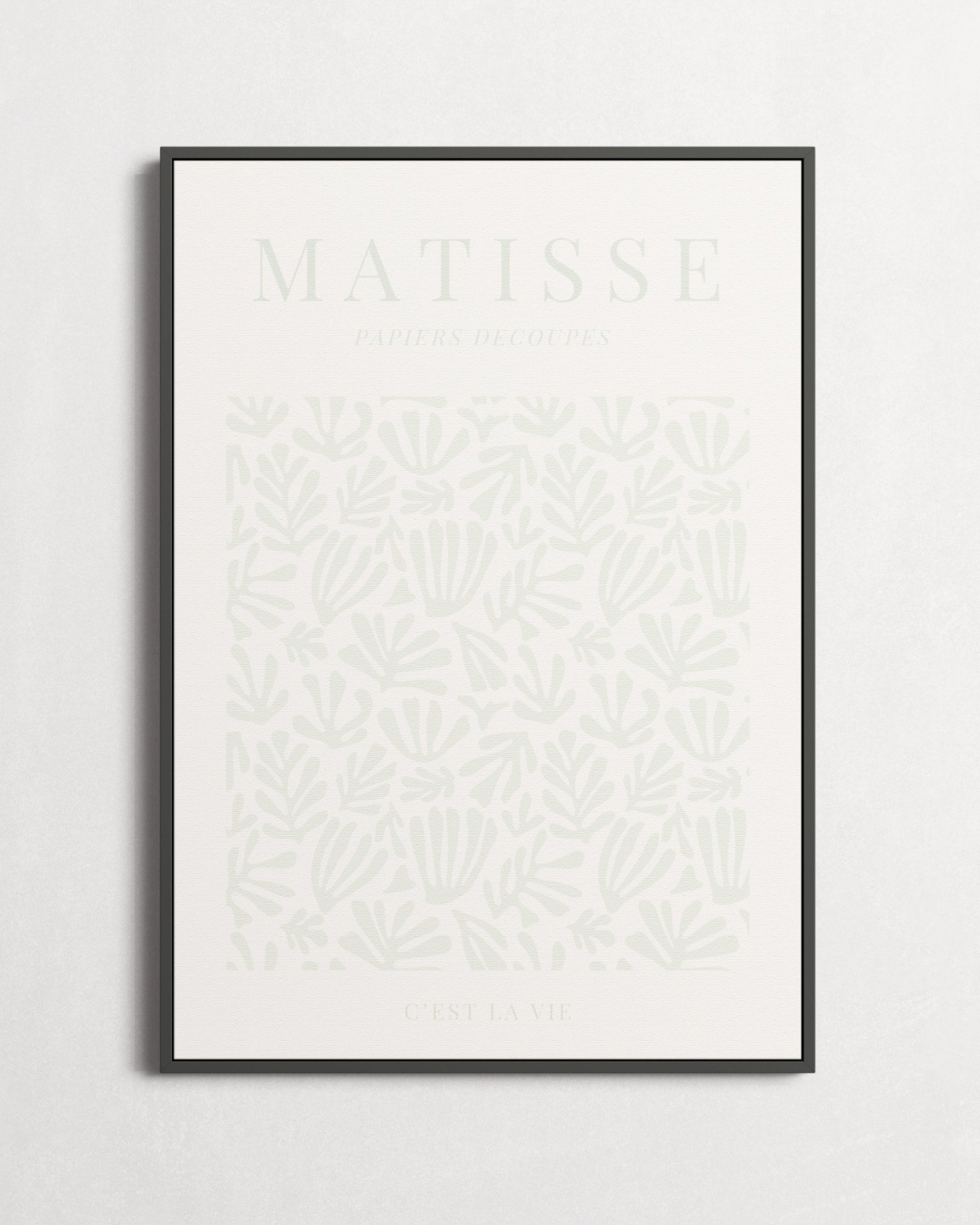 Framed artwork with text on a white background