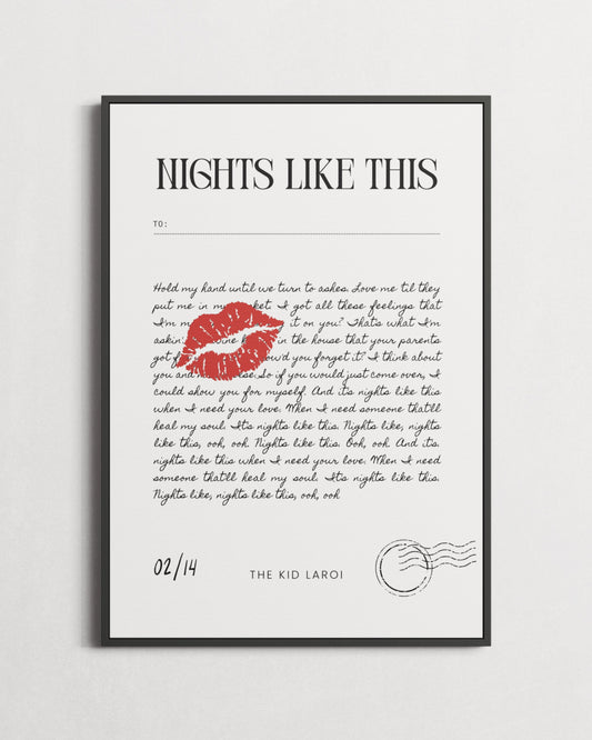Nights Like This The Kid Laroi Love Letter Print