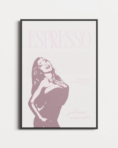 Sabrina Carpenter Espresso Vintage Poster