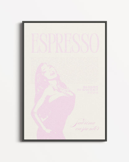 Sabrina Carpenter Espresso Vintage Poster