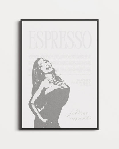 Sabrina Carpenter Espresso Vintage Poster
