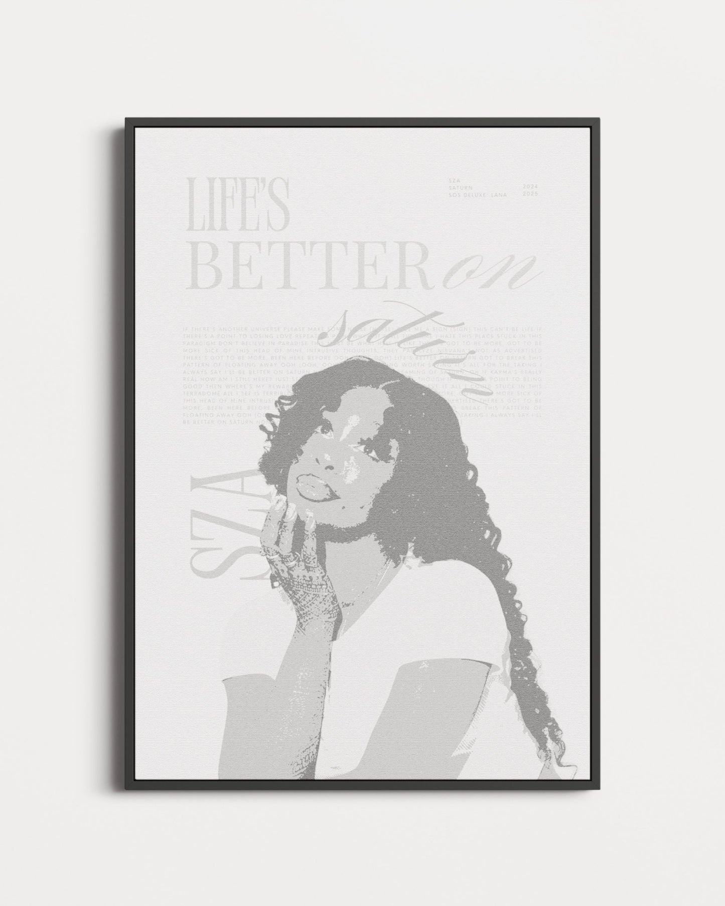 Sza Saturn Vintage Lyric Poster