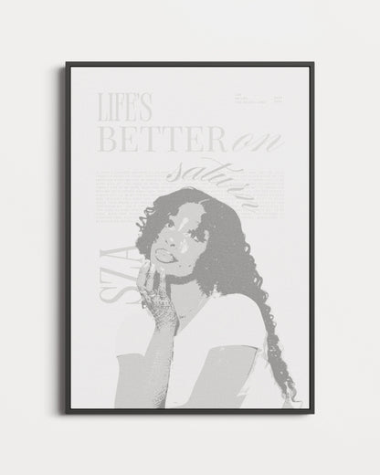 Sza Saturn Vintage Lyric Poster