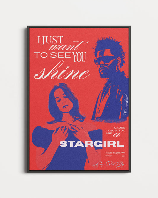 The Weeknd and Lana Del Rey Stargirl Vintage Lyric Poster
