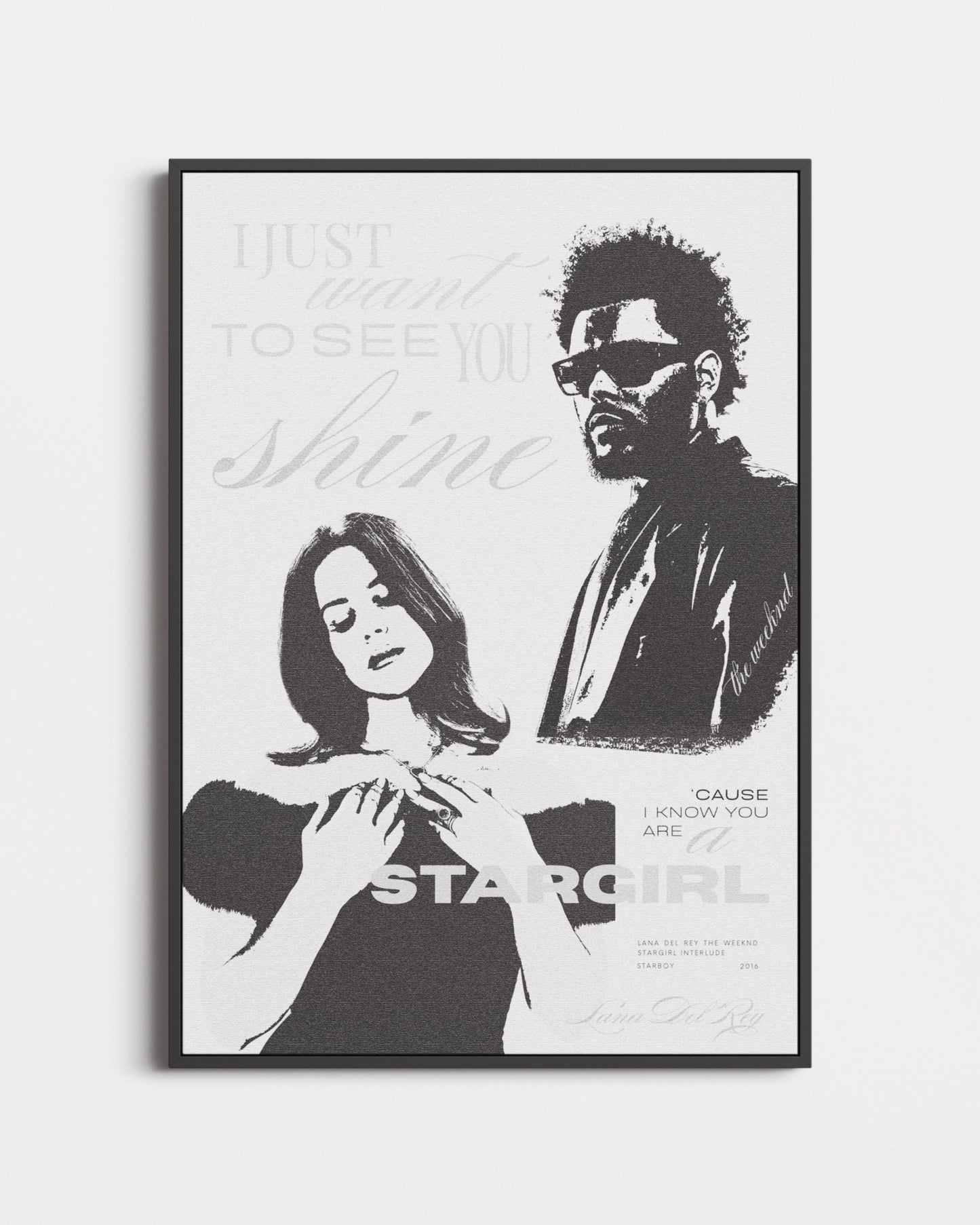 The Weeknd and Lana Del Rey Stargirl Vintage Lyric Poster