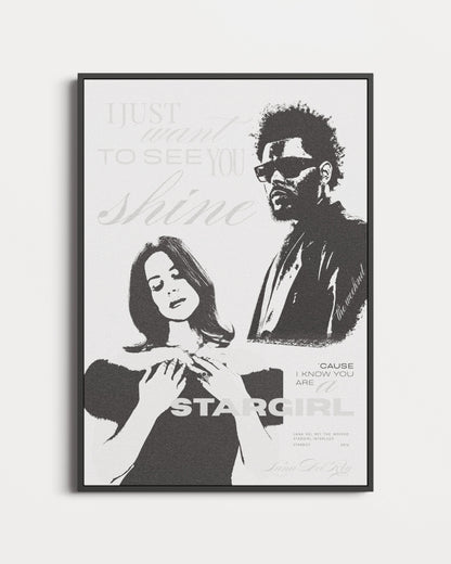 The Weeknd and Lana Del Rey Stargirl Vintage Lyric Poster